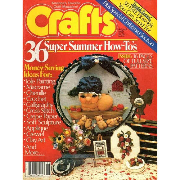 Crafts Magazine August 1982 Crochet Cross Stitch Painting Macramé Clay Art - Picture 1 of 1